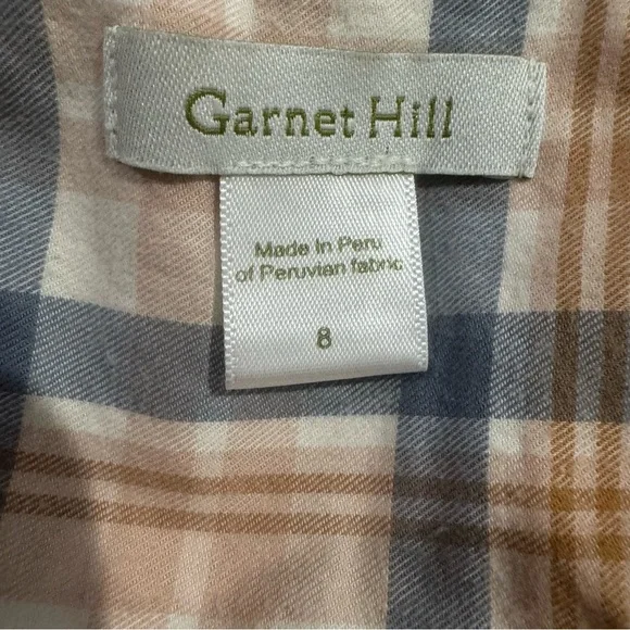Garnet Hill Plaid Shacket, Size 8 - Picture 5 of 7